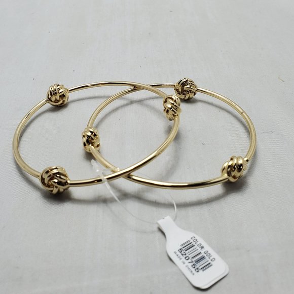BKE double Celtic knot gold bangle set - Picture 2 of 5